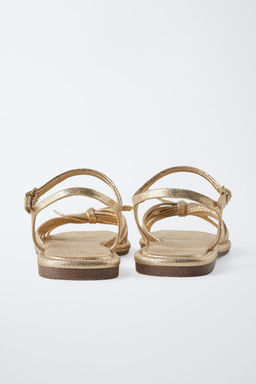METALLIC SANDALS WITH STRAPS - Zara фото 4