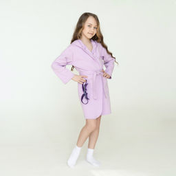 Халат детский вафельный лиловый 914 (134, 68)
