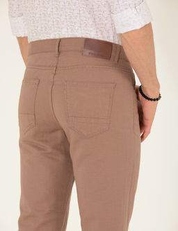 Vizon Slim Fit Keten Kar___ml_ Kanvas Pantolon