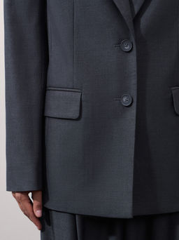 Однобортный жакет из поливискозы с шерстью в составе / Zarina  фото 7