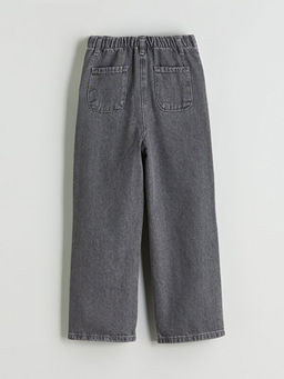 Beli Ayarlanabilir Lastikli K?z ?ocuk Jean Pantolon
