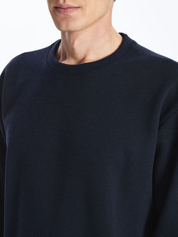 Bisiklet Yaka Uzun Kollu Erkek Sweatshirt