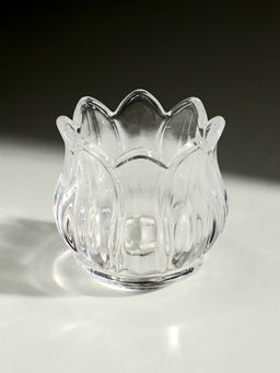 Цена за 2шт. Стеклянный подсвечник на 1 свечу Подснежник, прозрачный, 7?7?7 см