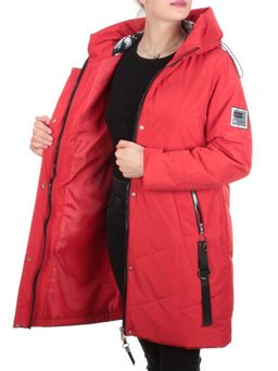 Z619-1 RED Пальто демисезонное женское (100 гр. синтепон) - Фабричный китай фото 9