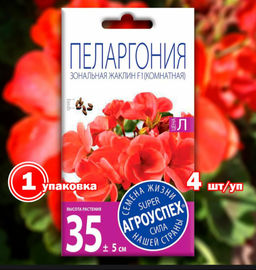 Семена цветов Пеларгония зональная «Жаклин», F1, 4 шт.