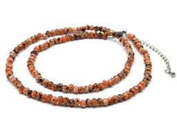 Бусы из камня кальцита рондель гр.4*3мм, цв.персиковый, 45см