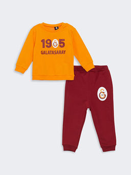 Bisiklet Yaka Galatasaray Bask?l? Erkek Bebek Sweatshirt ve E?ofman Alt 2li Tak?m