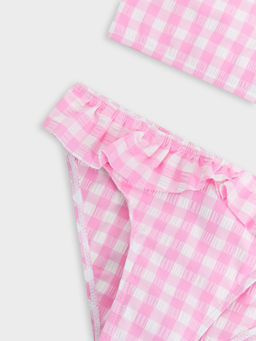 Купальник для девочек раздельный розовый в клетку - Mark formelle фото 9