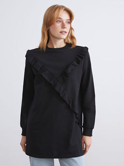 Bisiklet Yaka F?rf?rl? Kad?n Sweatshirt Tunik