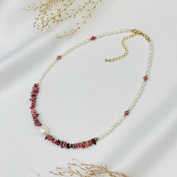 Чокер из Жемчуга и Родонита 38 см +