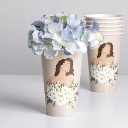 Цена за 10 шт. Стакан для цветов Ромашки, 350 мл