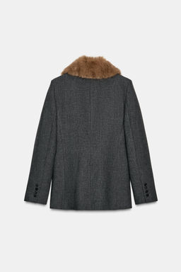 FAUX FUR COLLAR FITTED BLAZER ZW COLLECTION - Zara фото 4
