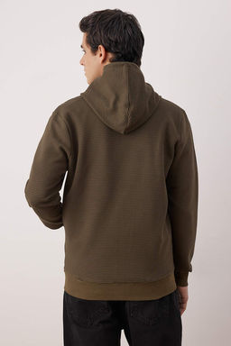 Siyah Regular/Normal Kesim Fermuarl? Kapusonlu Dokulu Sweatshirt TMNAW26SW00067 - Trendyolmilla фото 20