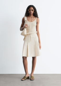 Falda midi plisada de algod?n - H&m фото 3