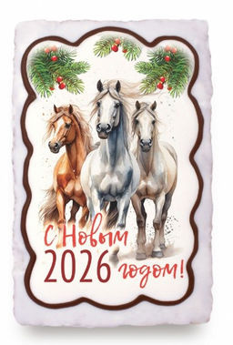 В наличии Расписной пряник "С Новым годом" (в ассортименте) 130 гр