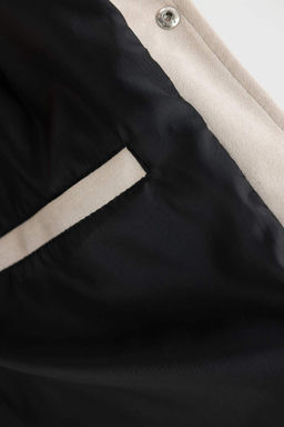 Замшевая куртка из тафты с рубашечным воротником приталенного кроя, пальто - Defacto фото 6