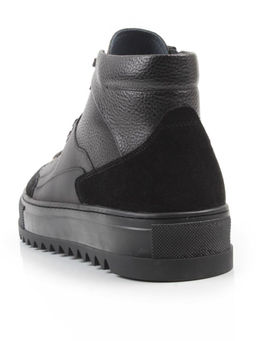 05-B203B-1M-A BLACK Ботинки зимние мужские (натуральная кожа, натуральный мех)