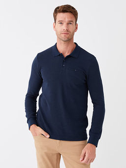 Polo Yaka Uzun Kollu Erkek Sweatshirt