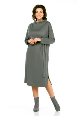 Платье Olga Style С976 серо-зеленый