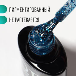 Гель лак для ногтей, GLITTER FLASH, 3-х фазный, 8мл, LED/UV, цвет прозрачный/голубой (04) - Queen fair фото 2