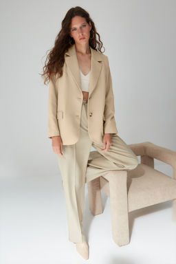 Limited Edition Vizon Regular Astarl? Dokuma Blazer Ceket TWOAW23BC00132