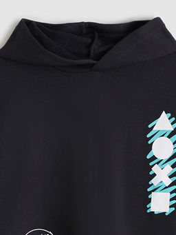 Kap??onlu PlayStation Bask?l? Erkek ?ocuk Sweatshirt