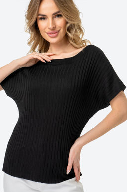 Женский джемпер с коротким рукавом в рубчик Happy Fox  фото 29