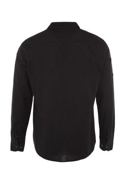 TRENDYOL MAN Koyu Yesil Dugmeli Yaka Apoletli Slim Fit Uzun Kol %100 Pamuklu Keten Gorunumlu Gomlek TMNSS20GO0189 - Trendyolmilla фото 12