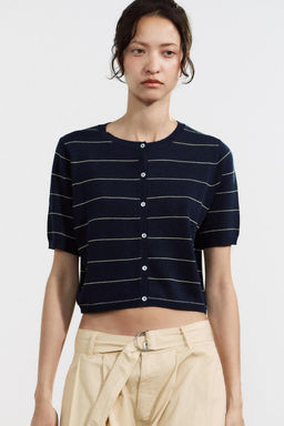 STRIPED KNIT CROPPED JACKET - Zara фото 2