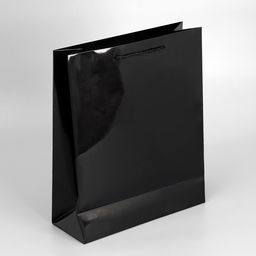 Пакет подарочный ламинированный, упаковка, черный, M 24 х 29 х 9 см