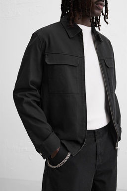RELAXED FIT ZIP-UP OVERSHIRT - Zara фото 6