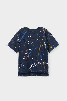 КР 302006/индиго,космические брызги фуфайка (футболка) для мал