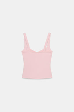 SWEETHEART NECKLINE TOP WITH BUTTONS - Zara фото 8