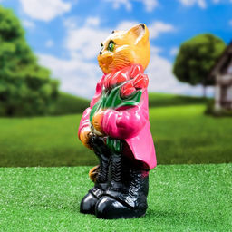 Садовая фигура из гипса «Кот с тюльпанами», 40 см