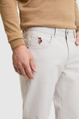 Erkek Slim Fit A__k Gri Kanvas Pantolon