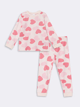 Bisiklet Yaka Uzun Kollu Bask?l? K?z Bebek Pijama Tak?m?
