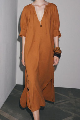 ZW COLLECTION LINEN TUNIC DRESS - Zara фото 4