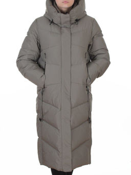A73 GRAY/GREEN Пальто зимнее женское (200 гр. холлофайбер)