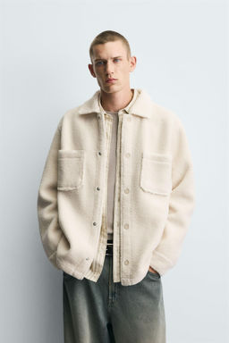 FAUX SHEARLING EFFECT OVERSHIRT WITH POCKETS - Zara фото 2