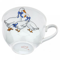 Чашка чайная фарфоровая Гуси новые 275мл, д9см, h7см, форма Гранатовый (Россия) - Домашняя мода фото 5