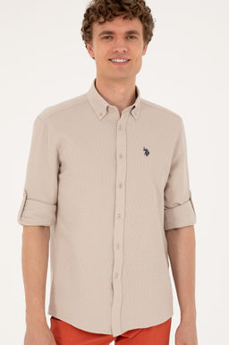 U. S. Polo Assn / Мужская рубашка с длинным рукавом Stone - U.s. polo assn фото 3