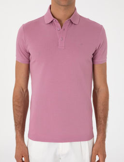 Koyu Gri Slim Fit Polo Yaka Pamuklu Basic T-shirt - Cacharel фото 6