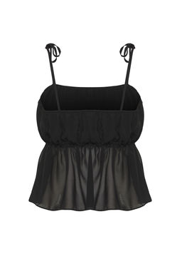 Siyah Sifon Ask?l? Dokuma Bluz TWOSS25BZ00520 - Trendyolmilla фото 6