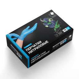 ADM перчатки нитриловые 100шт (50пар) стандарт, голубые, разм-M, коробка,14853 (7гр)