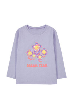 Ekru*001 K?z Cocuk Kalp Desenli Bisiklet Yaka Pamuklu Orme T-Shirt TKDAW25TS00010 - Trendyolmilla фото 4