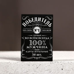 Подарочный набор 100% мужчина: гель для душа виски 250 мл и игральные карты, Чистое счастье