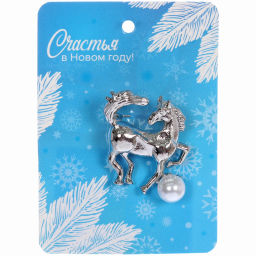 Цена за 4 шт. Брошь "Best Podarok - Огненный Танец", цвет серебро, 2,6*2,8см