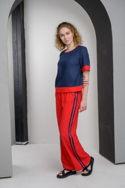 70%ЛЁН+30% ВИСКОЗА Яркие прямые брюки - Новый лен фото 6