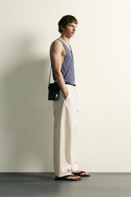 CAMISETA TANK PUNTO JACQUARD RAYAS / Lila - Zara фото 4