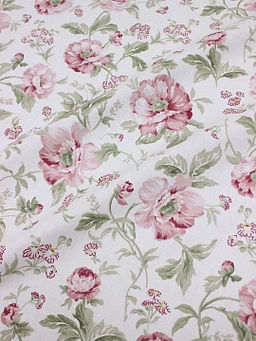 Саржа с пропиткой Розовые пионы на белом, ВИД2, ш.1.52м, хлопок-100%, 178гр/м.кв